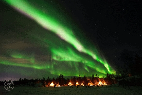 Aurora village yellowknife northwest territories canada aurora borealis northern lights dining hall 1