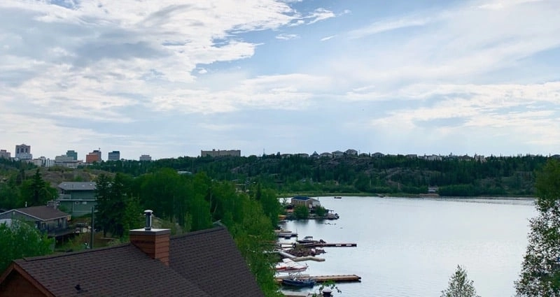 Aurora village yellowknife northwest territories canada aurora back bay lake plane city tour summer credit jw