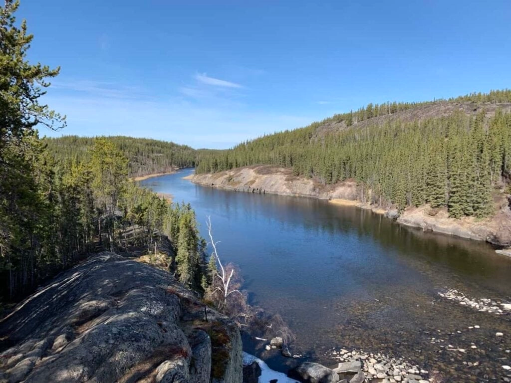 Aurora village yellowknife northwest territories summer cameron falls hike 7