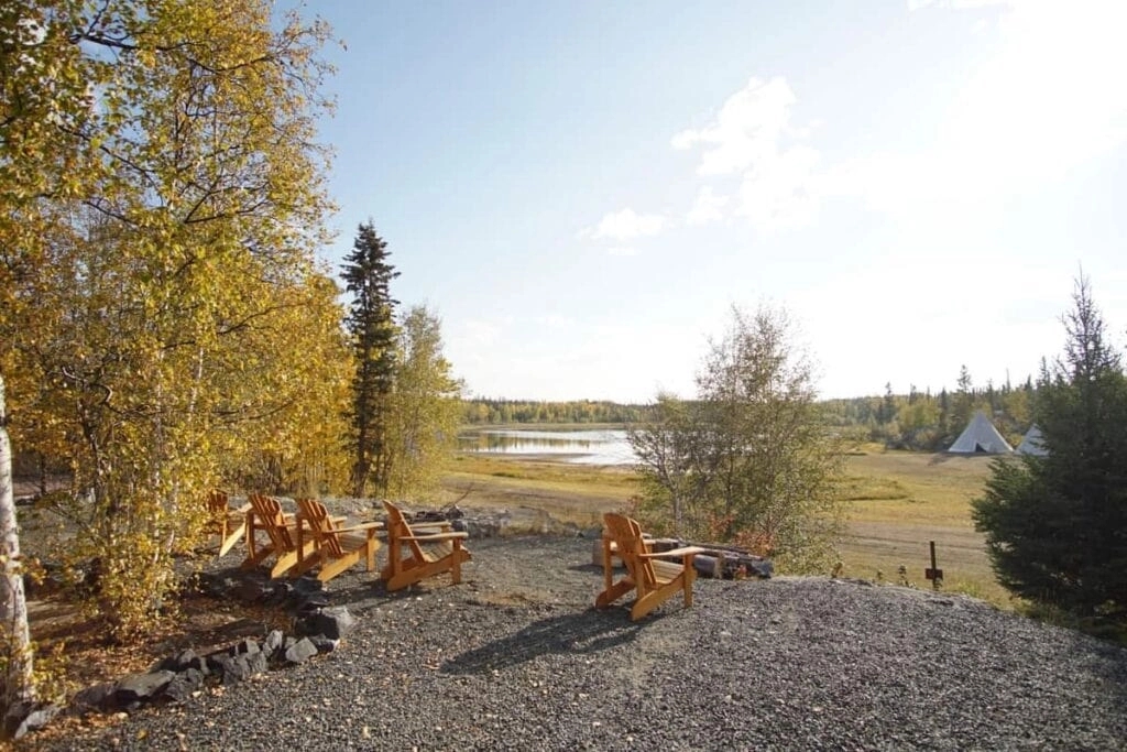 Aurora village yellowknife northwestterritories cultural hiking tour leaves